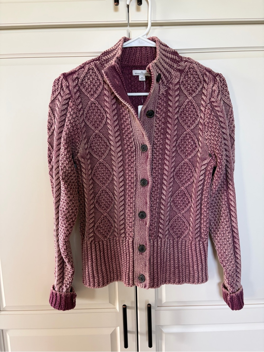 LL Bean Signature Fisherman Cardigan Sweater Button Down Women’s XS